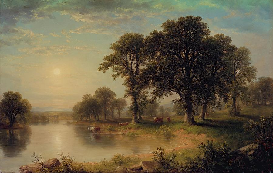Tranquil Summer Landscape Painting - Summer Afternoon by Asher Brown Durand