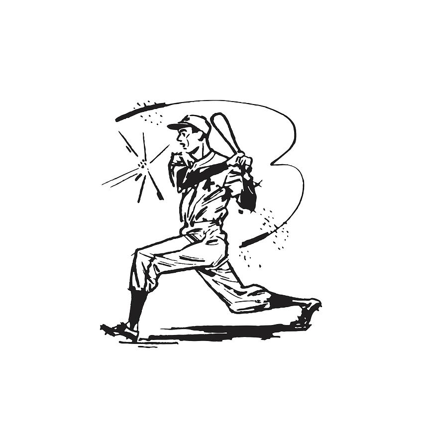 Baseball Player at Bat #9 by CSA Images
