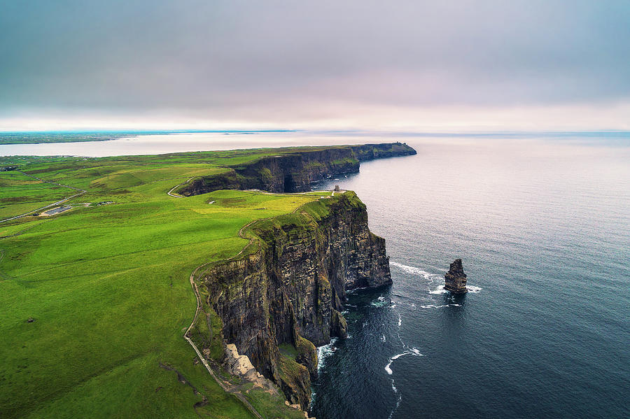 Aerial view of the scenic Cliffs of Moher in Ireland Photograph by Miroslav Liska
