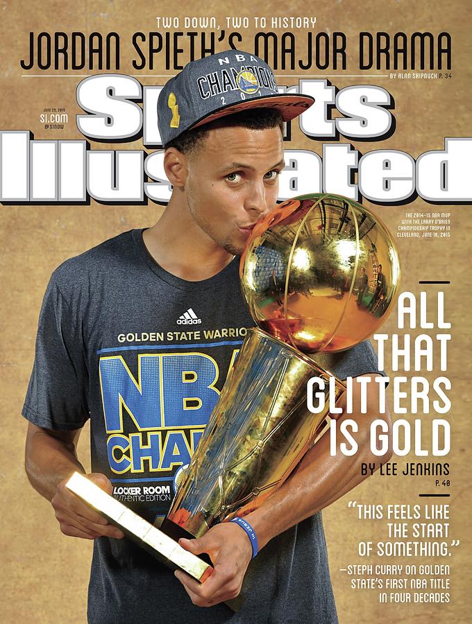 Stephen Curry NBA Champion Celebration Photograph - All That Glitters Is Gold Sports Illustrated Cover by Sports Illustrated