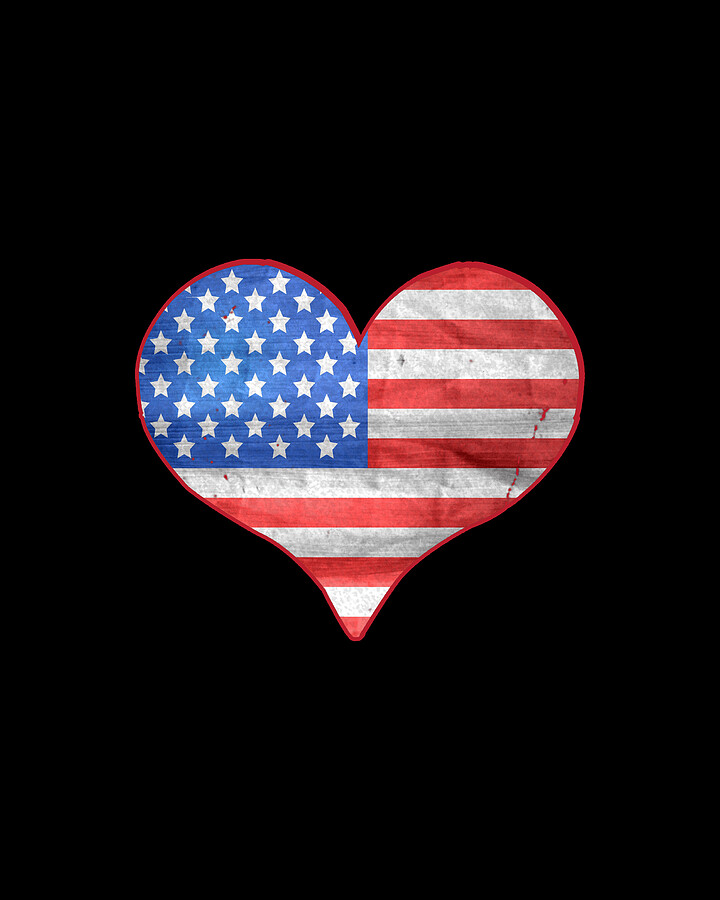 American Flag Heart Digital Art by Flippin Sweet Gear