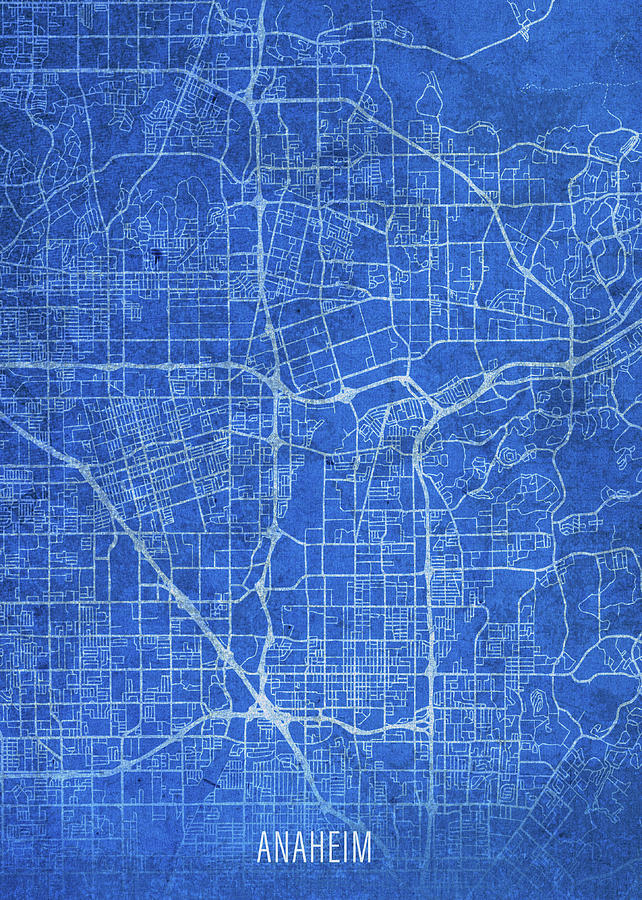 Anaheim California City Street Map Blueprints Mixed Media by Design ...