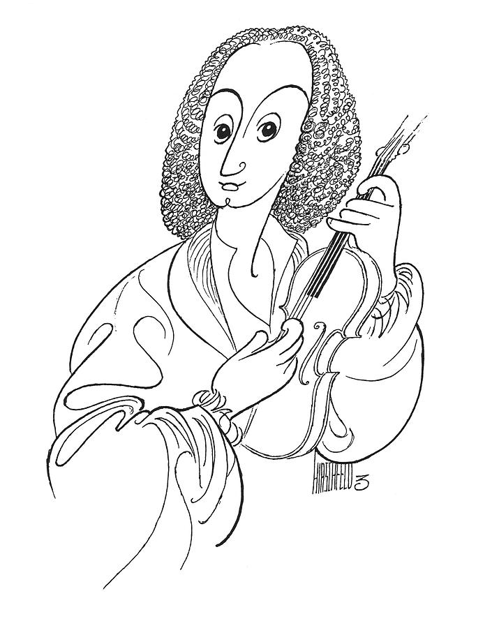 Antonio Vivaldi Drawing by Al Hirschfeld