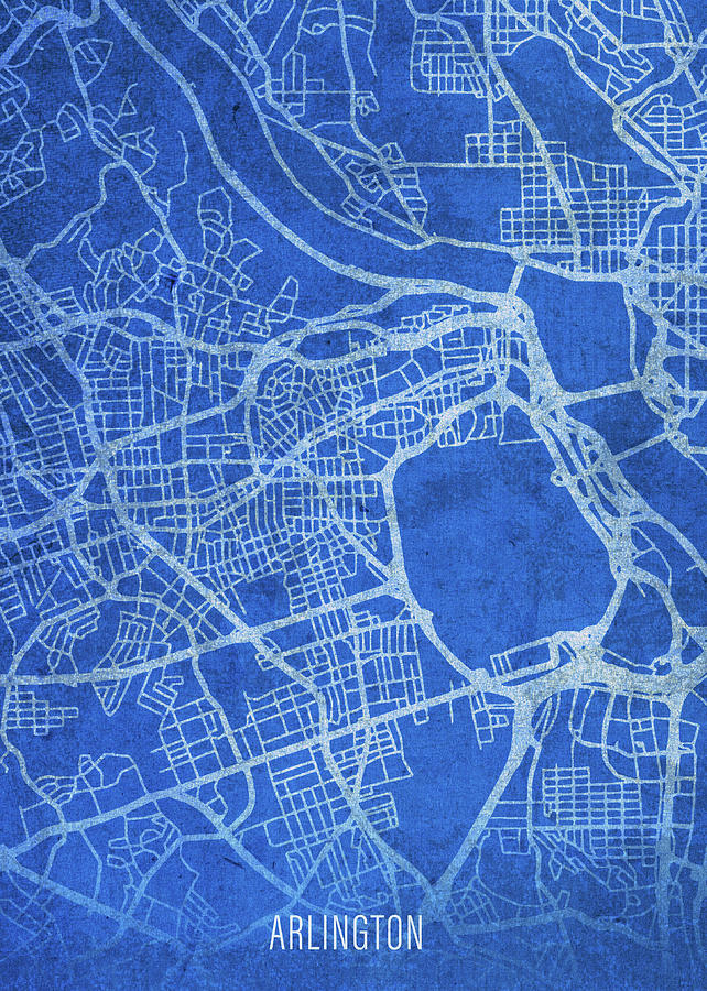 Arlington Texas City Street Map Blueprints Mixed Media by Design ...