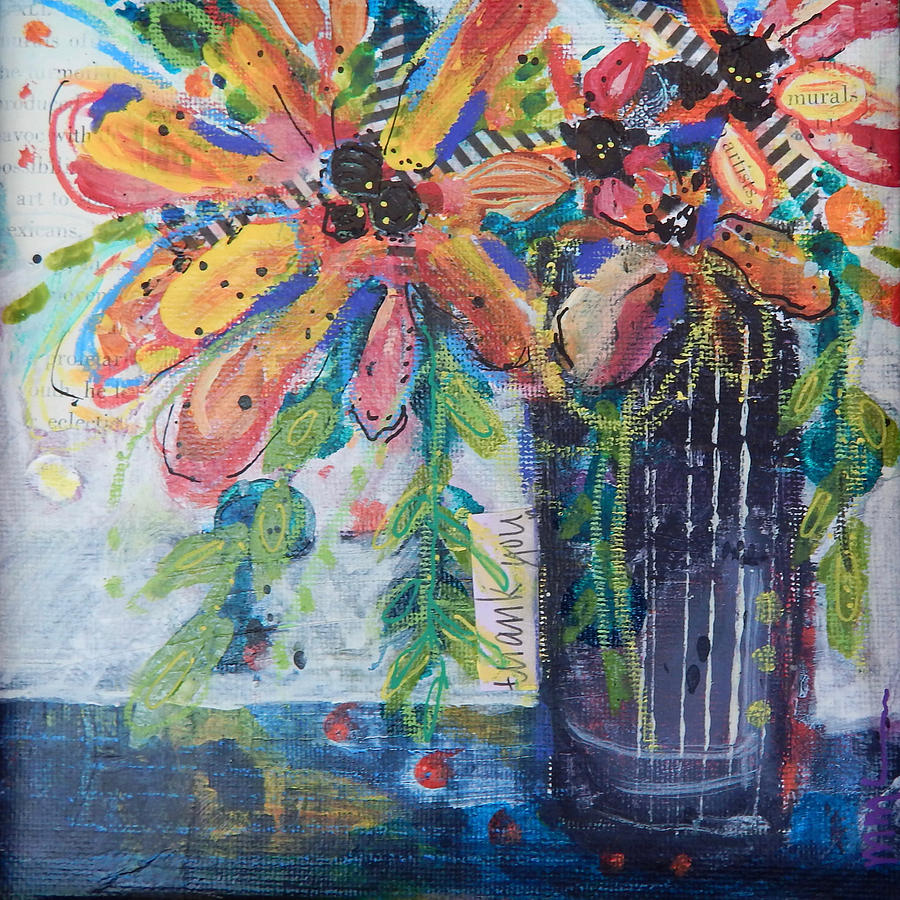 Artists Murals Floral Mixed Media by Mary Conner