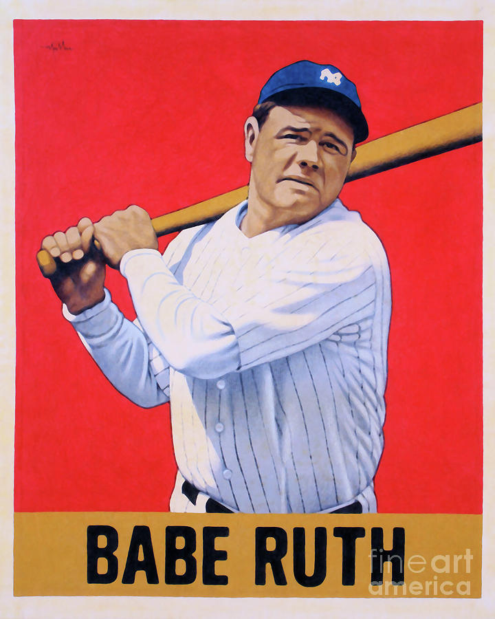 Babe Ruth Nostalgic Vintage Baseball Card 20190930c2c by Wingsdomain Art and Photography Babe Ruth Nostalgic Vintage Baseball Card 20190930c2c by Wingsdomain Art and Photography