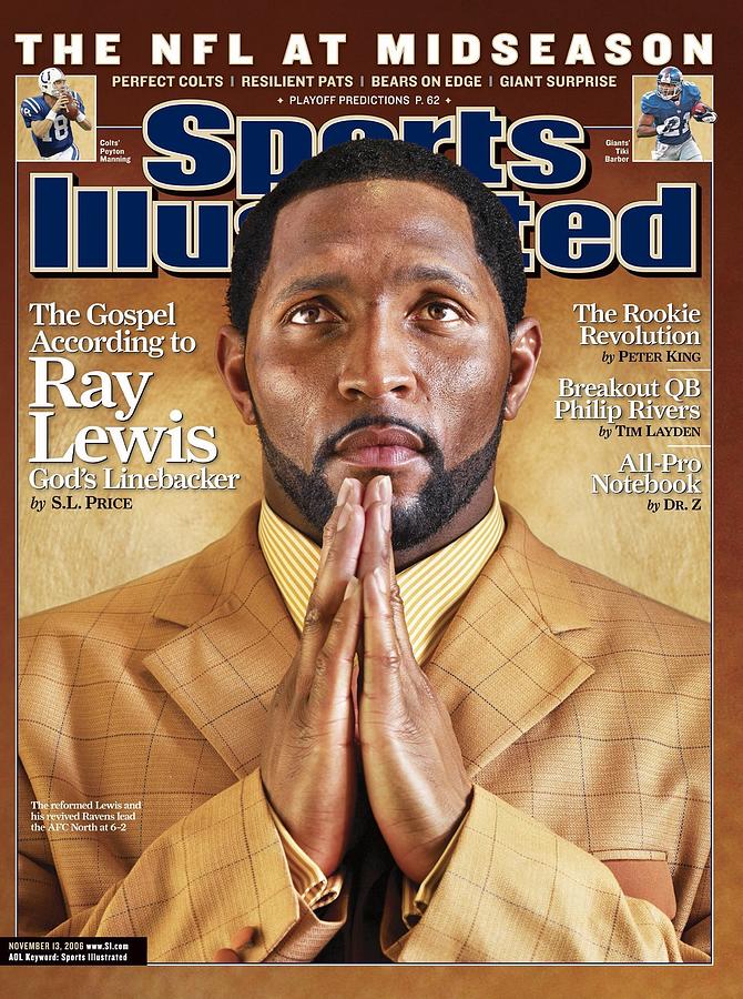 Ray Lewis on Sports Illustrated Cover Photograph - Baltimore Ravens Ray Lewis Sports Illustrated Cover by Sports Illustrated