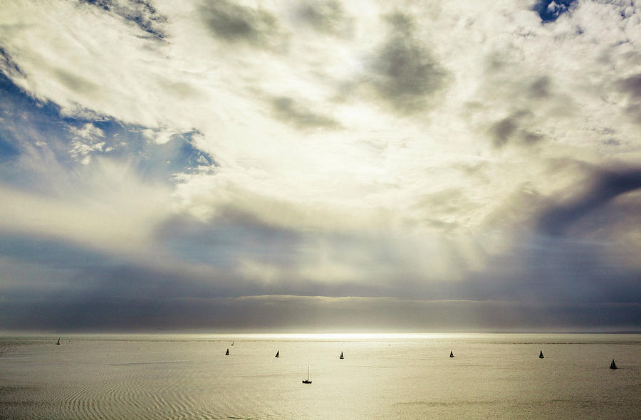 Bay With Boats Digital Art by Alessandro Saffo