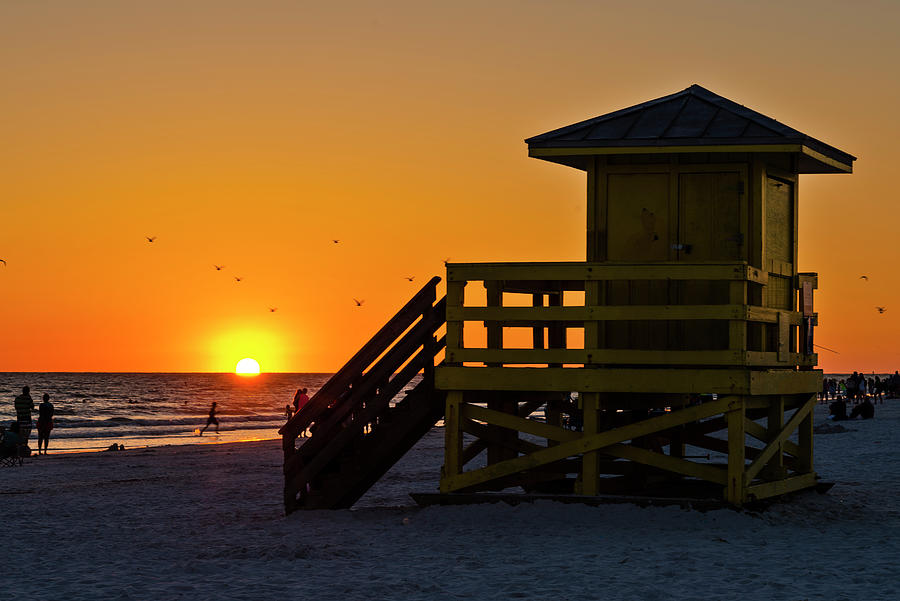 Beach With Lifeguard Station Digital Art by Carlo Irek
