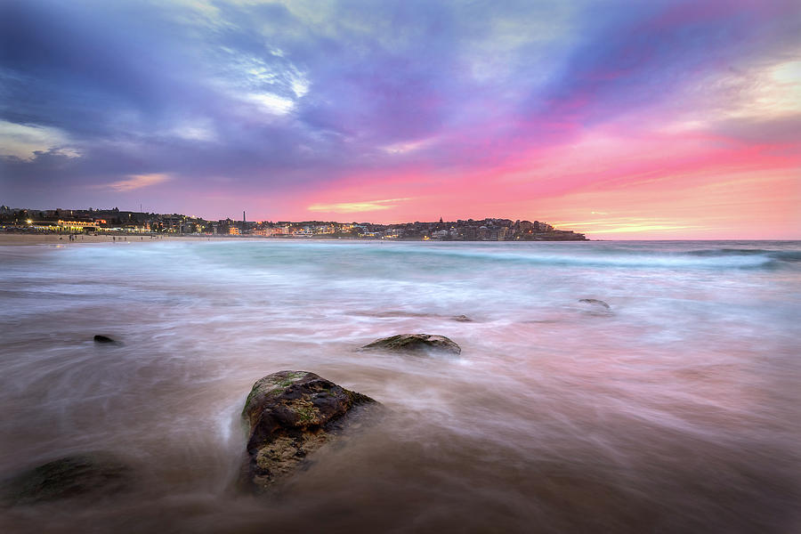 Bondi Rocky Sunrise Photograph by Monamifoto