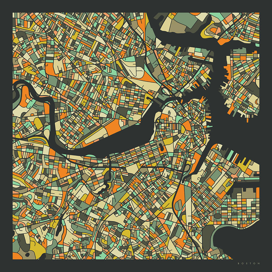 Boston Map 2 by Jazzberry Blue