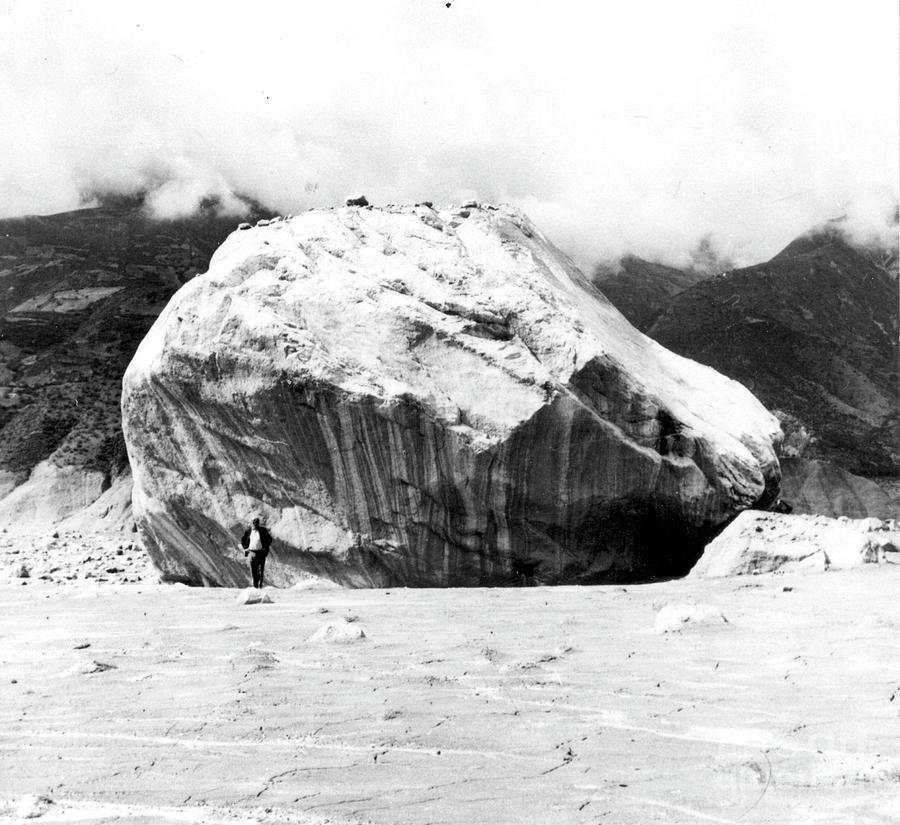 Boulder Moved By Avalanche From 1970 Ancash Earthquake by Us