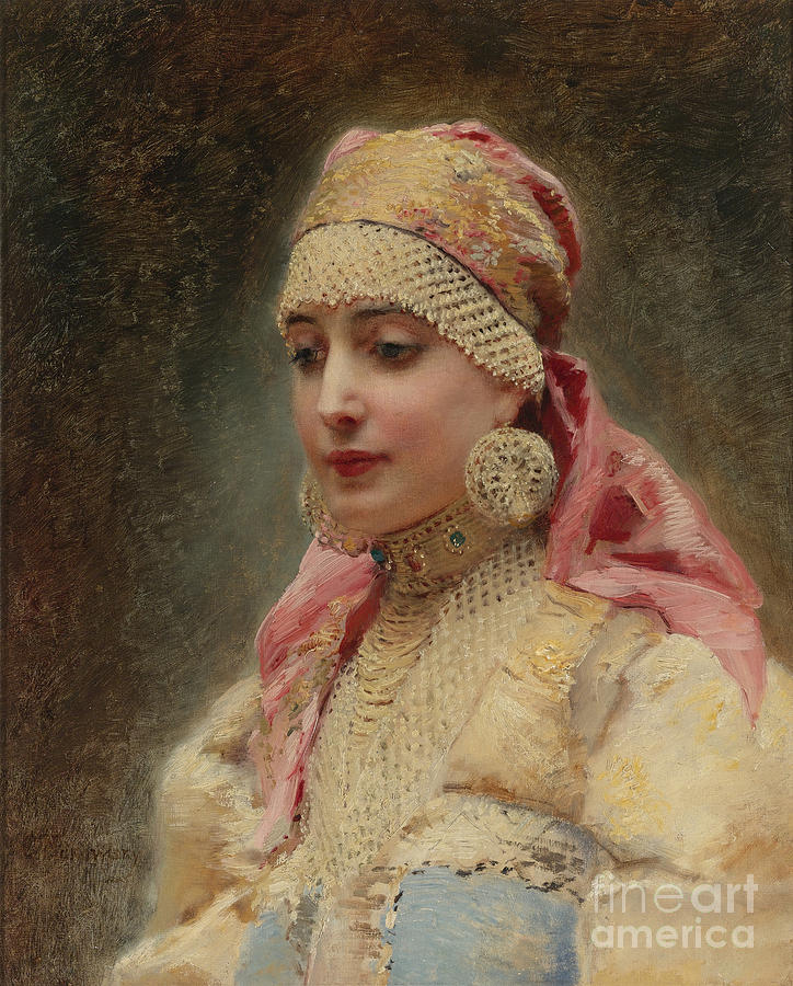 Boyars Wife. Artist Makovsky by Heritage Images