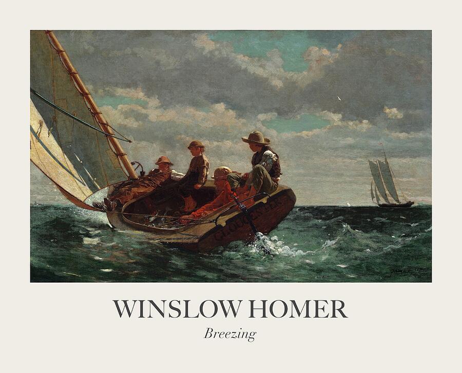 Sailing Adventure at Sea Painting - Breezing Up by Winslow Homer