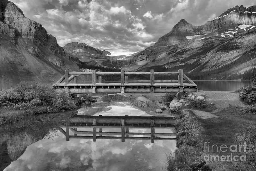 Bridge By Bow Lake Black And White by Adam Jewell