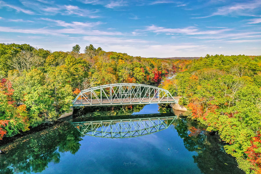 Butts Bridge Autumn Photograph by Veterans Aerial Media LLC