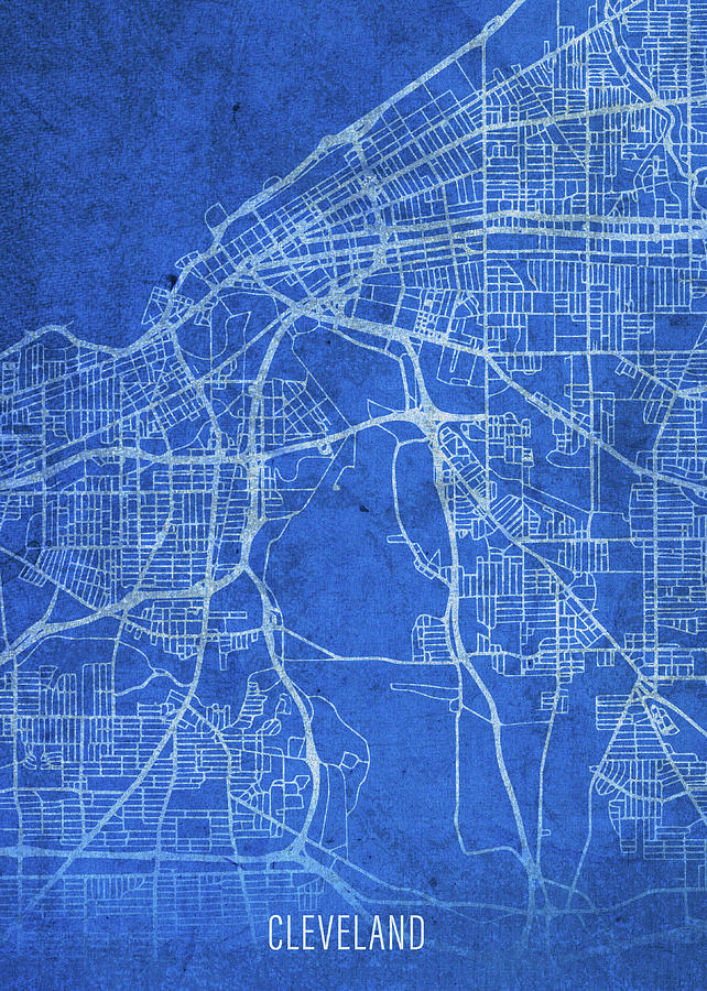 Cleveland Ohio City Street Map Blueprints Mixed Media by Design ...