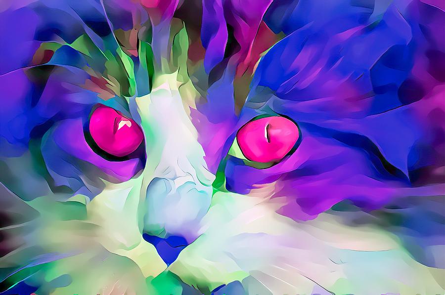 Colorful Masters Purple Glow Kitten Digital Art by Don Northup