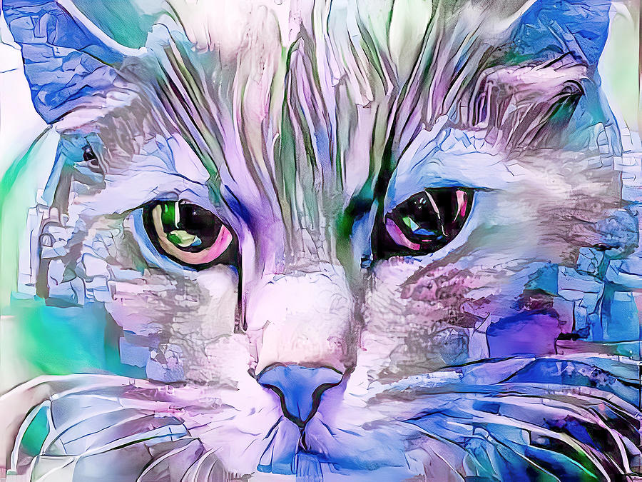 Cool Blue Cat Digital Art by Don Northup