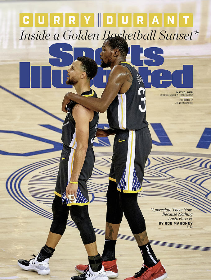 Curry and Durant Sports Illustrated Cover Photograph - Curry  Durant Inside A Golden Basketball Sunset Sports Illustrated Cover by Sports Illustrated
