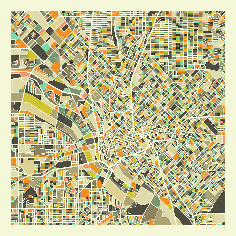 Dallas Map 1 by Jazzberry Blue