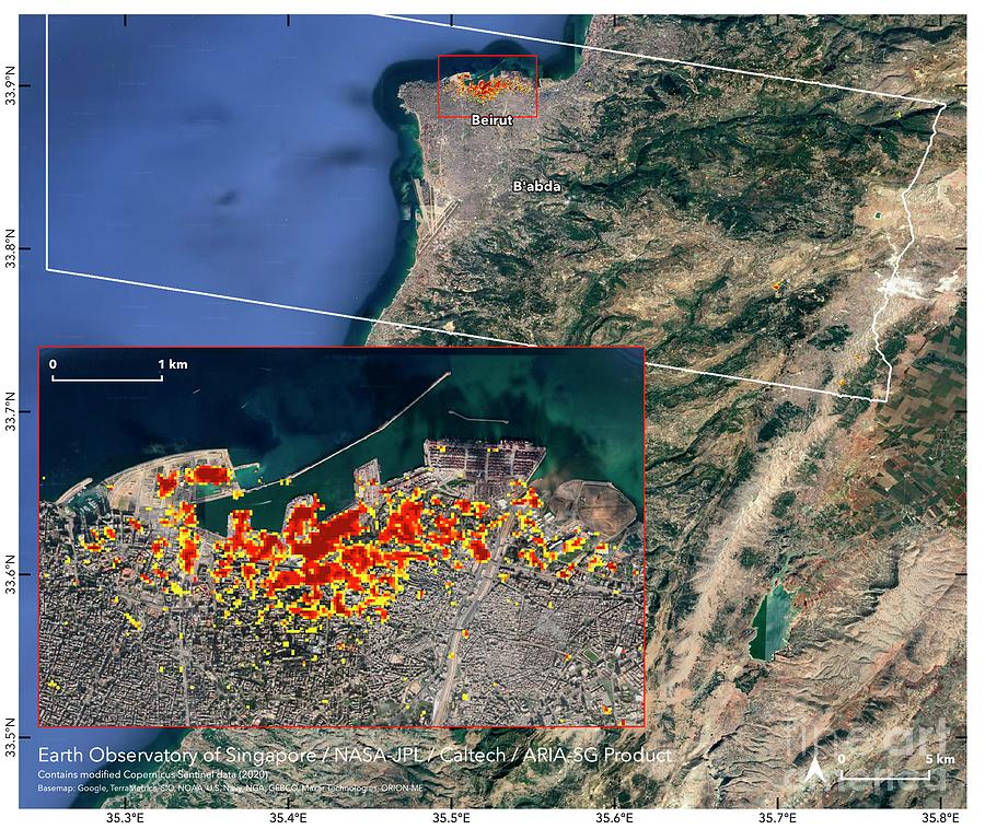 Sg Nasa Damage From Beirut Explosion by Nasa / Jpl-Caltech / Earth Observatory ...