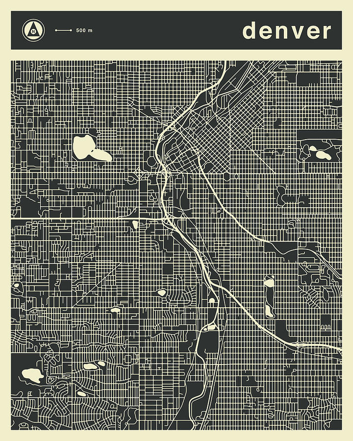 Denver Map 3 by Jazzberry Blue