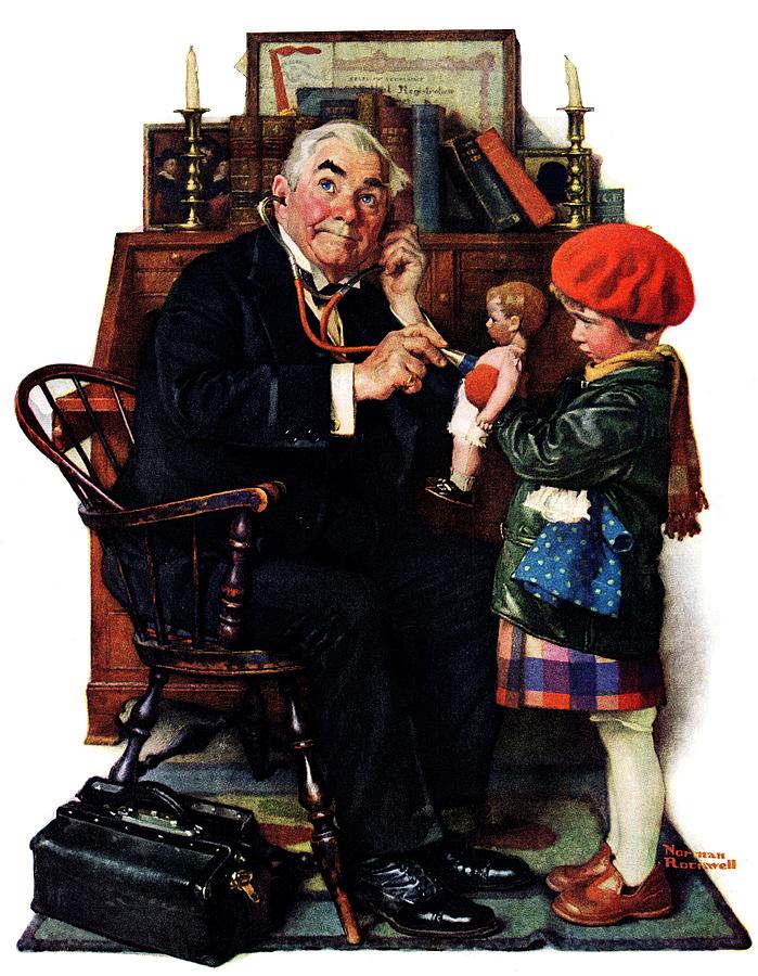 ノーマン・ロックウェル「Doctor and the Doll」ディズニー版 Doctor And The Doll by Norman Rockwell