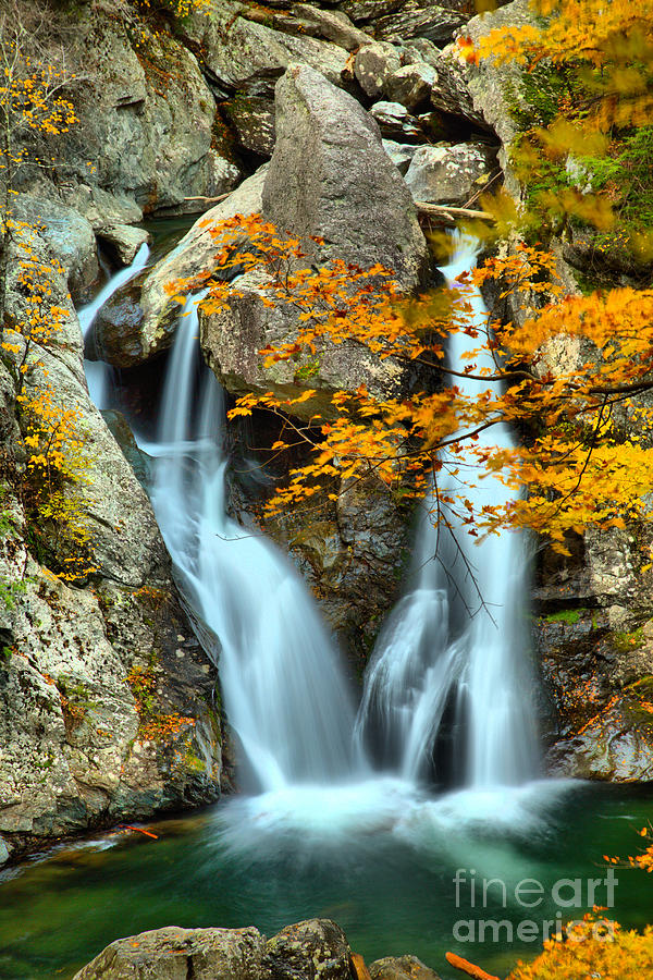 Autumn Waterfall Serenity Photograph - Fall Colors At Bash Bish Falls by Adam Jewell