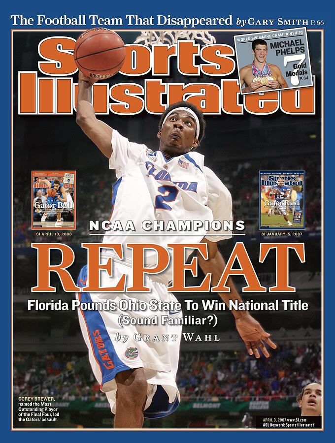Corey Brewer NCAA Champions Photograph - Florida Corey Brewer, 2007 Ncaa National Championship Sports Illustrated Cover by Sports Illustrated