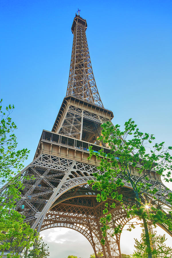 France, Ile-de-france, Paris, Eiffel Tower, View Of The Tower From Below Digital Art by Luca Scamporlino