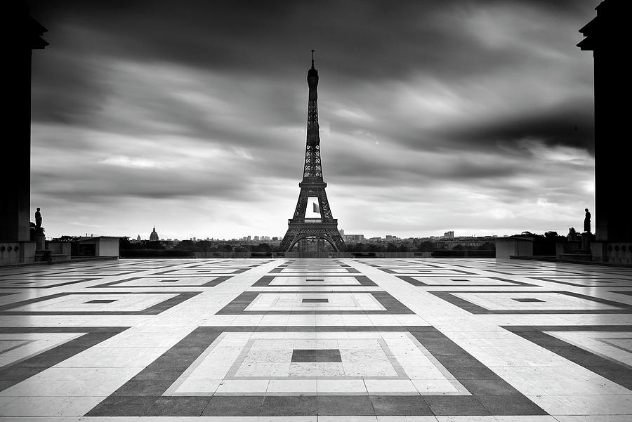 France, Ile-de-france, Paris, Invalides, Eiffel Tower, Ville De Paris, View Of The Eiffel Tower From Place Du Trocadero Digital Art by Francesco Carovillano