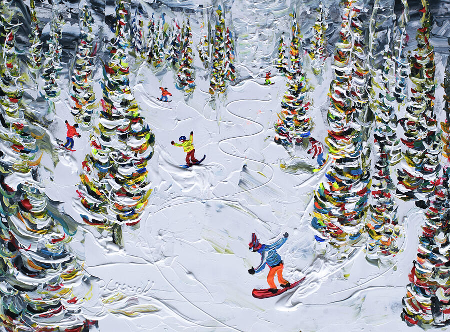 Ski Print in the Woods Breckenridge Colorado by Pete Caswell