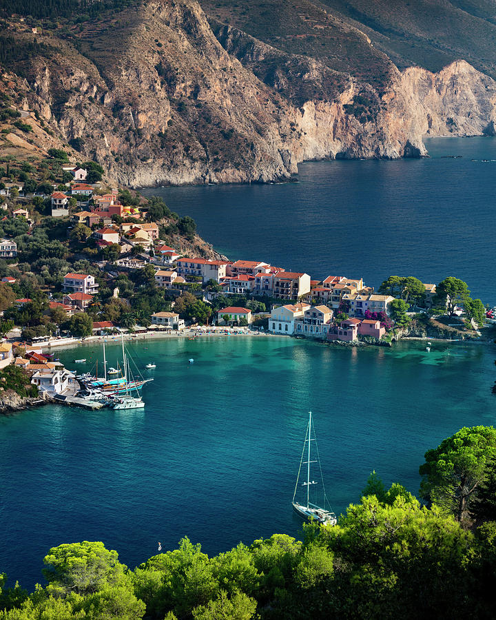 Greece, Ionian Islands, Cephalonia Island, Kefalonia, Assos, Assos Village Digital Art by Massimo Ripani