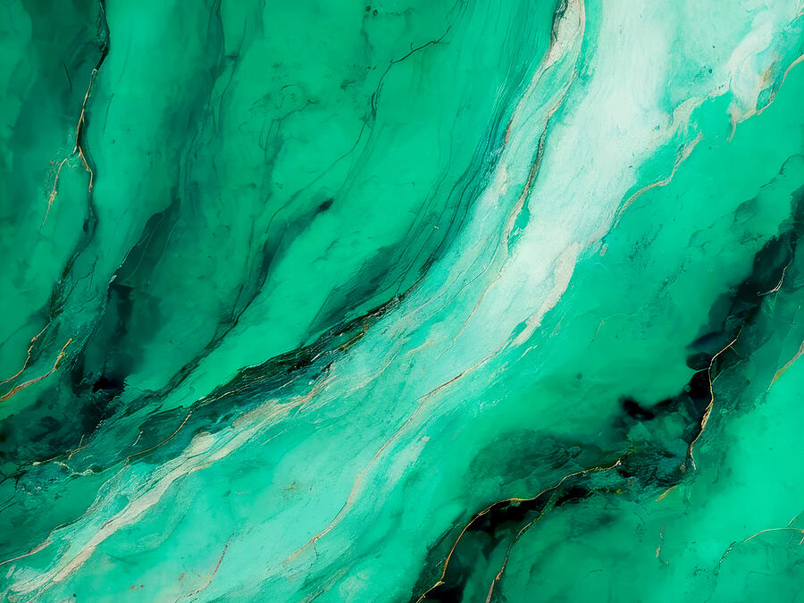 Abstract Green Marble Art by Alpenglow