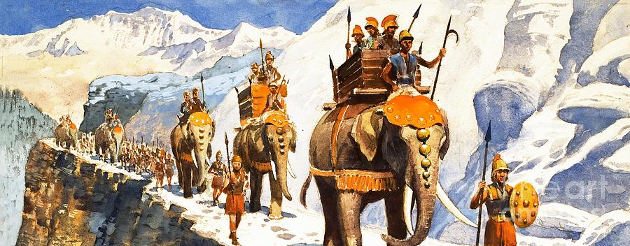 Hannibal In The Alps Painting by Rb Davis - Metal Posters