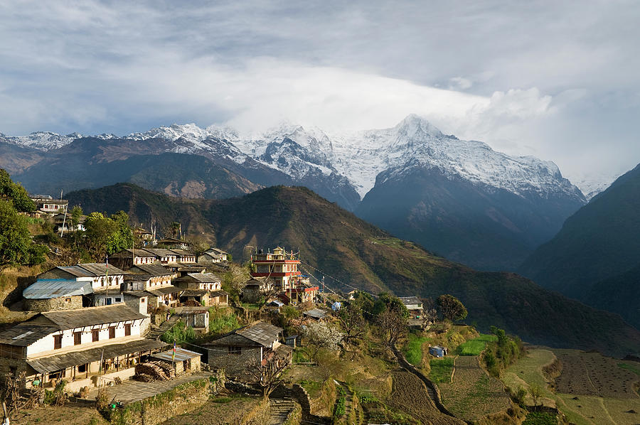 Hillside Village In Mountain Valley by Cultura Rf ben Pipe Photography
