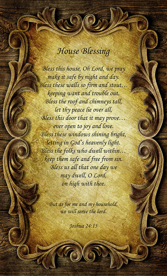 House Blessing Joshua 24 15 Digital Art by Joann Copeland-Paul