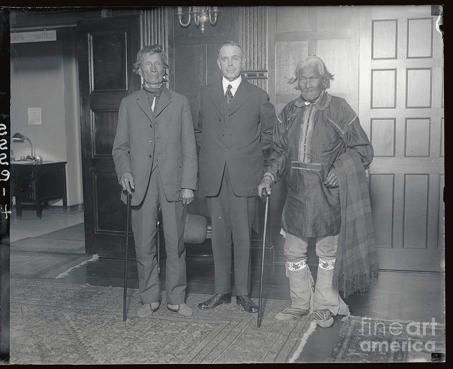 Hubert Work With Two Native American by Bettmann