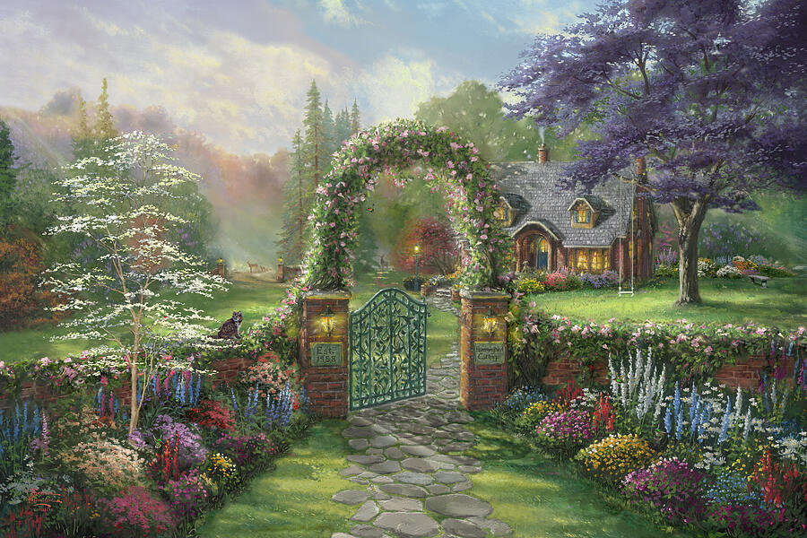 Hummingbird Cottage by Thomas Kinkade Studios