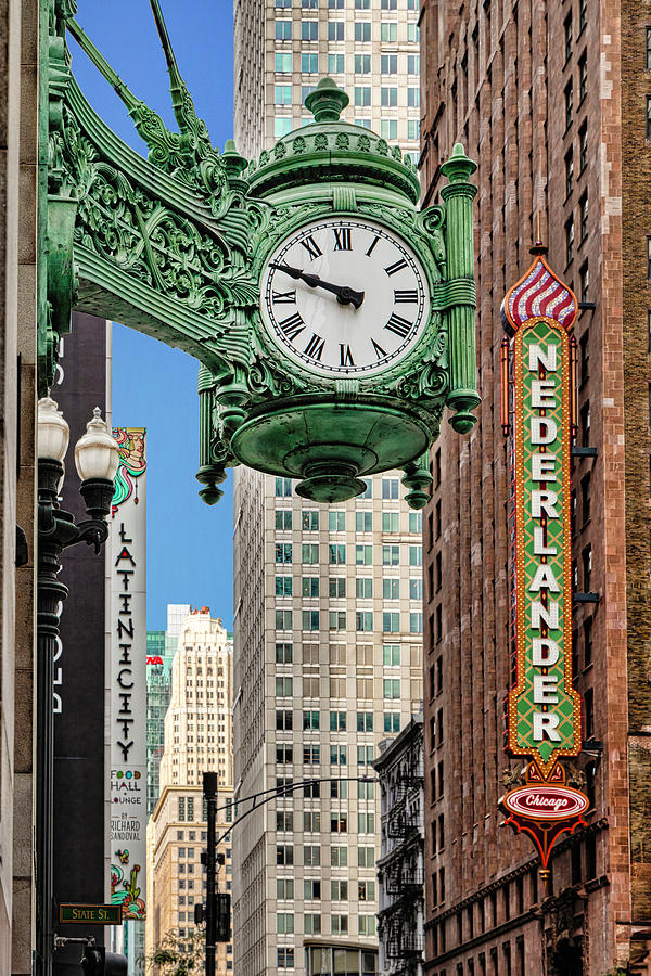 Illinois, Chicago, Marshall Fields, The Great Clock Digital Art by Claudia Uripos