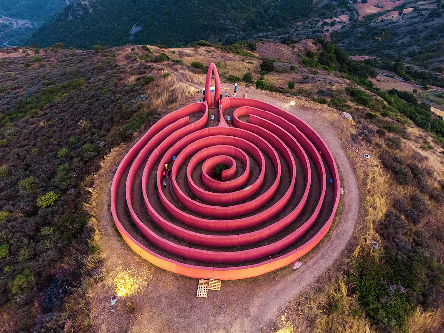 Italy, Sicily, Messina District, Castel Di Lucio, Ariannas Labyrinth, Fiumara Darte Digital Art by Alessandro Saffo