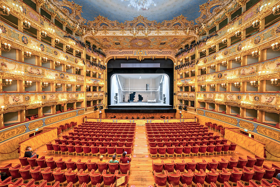 Italy, Veneto, Venezia District, Venetian Lagoon, Venice, Interior View Of Teatro La Fenice Opera House Digital Art by Stefano Politi Markovina