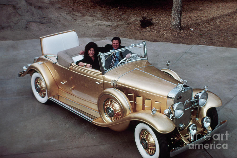 Jack Smith In Gold Plated 1931 Cadillac by Bettmann