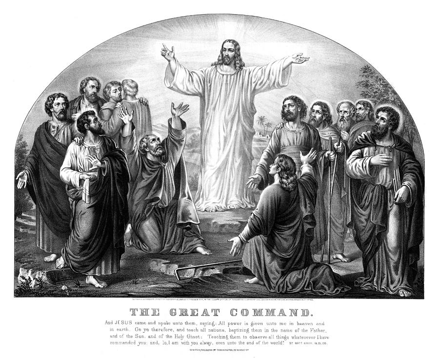 Jesus Christ Great Command by Currier and Ives