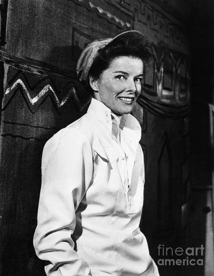 Katharine Hepburn Wearing Baseball Cap by Bettmann
