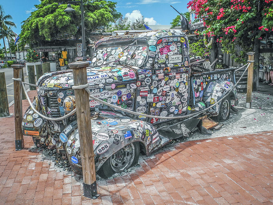 Key West Sticker Truck Photograph by Lloyd Gillies