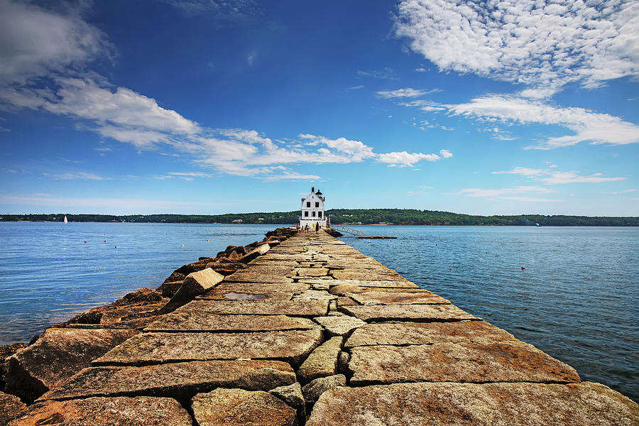 Lighthouse, Rockland, Maine Digital Art by Claudia Uripos