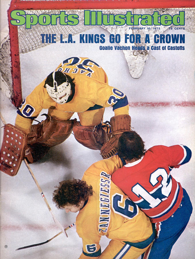 L.A. Kings Hockey Action in 1975 Photograph - Los Angeles Kings Goalie Rogatien Vachon Sports Illustrated Cover by Sports Illustrated