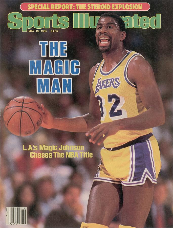 Magic Johnson Sports Illustrated Cover Photograph - Los Angeles Lakers Magic Johnson, 1985 Nba Western Sports Illustrated Cover by Sports Illustrated
